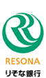 りそな銀行(RESONA) [大和銀行、あさひ銀行、近畿大阪銀行、奈良銀行/合併による新行名]ロゴ